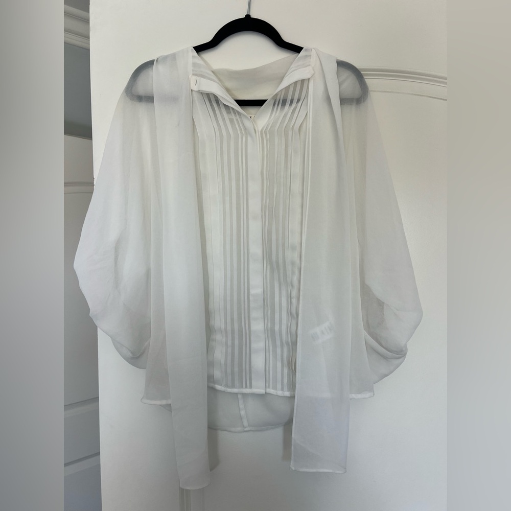 Artisan de Lux Elegant White Sheer Blouse